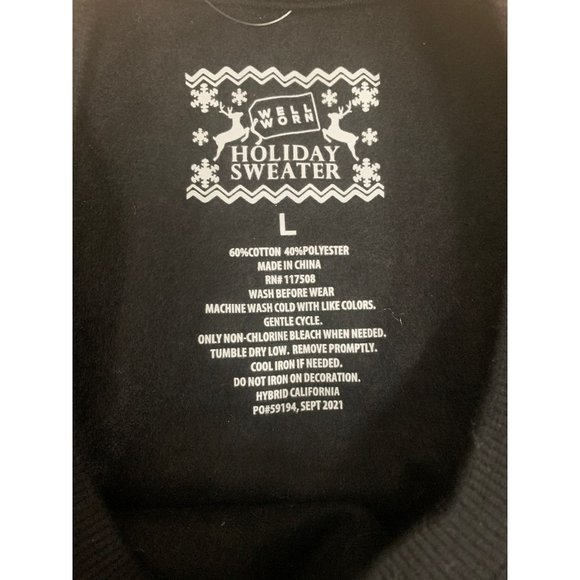 Kids Gnomie Family Holiday Graphic Sweatshirt Black L Large - Picture 4 of 6